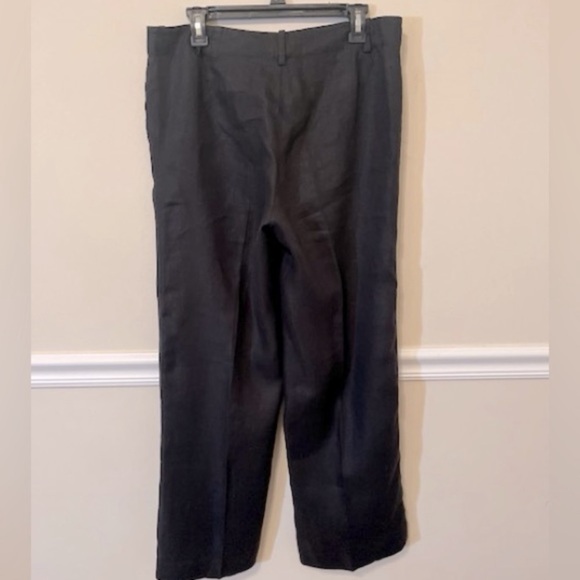 Ralph Lauren Sanderson black dress pants - pleats & lining, wide legs. Size 10 - Picture 2 of 3